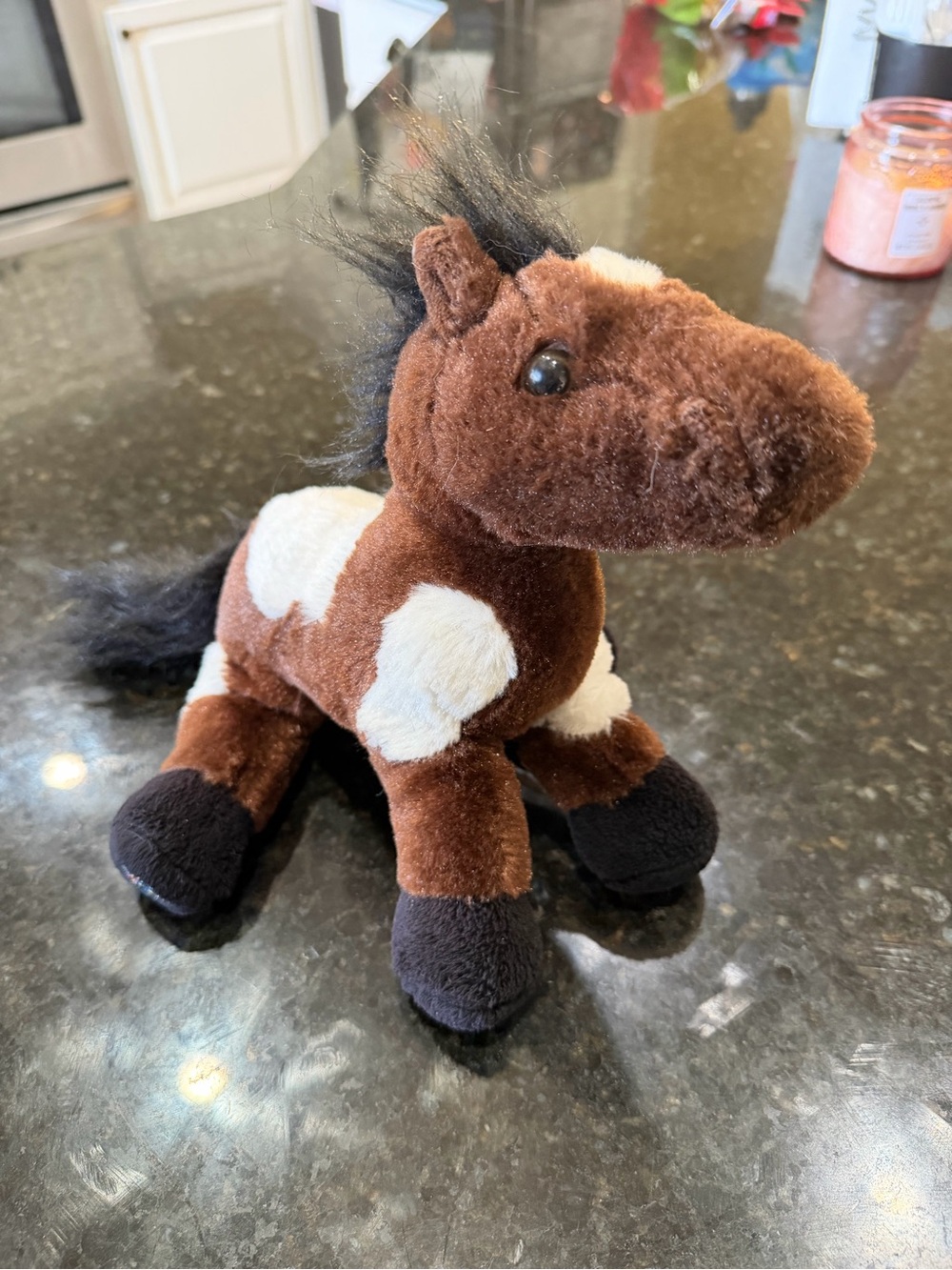 Brown and White Plush Pony Stuffed Animal by